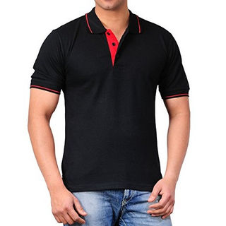 men black cotton polo shirt